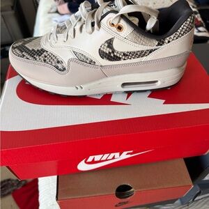 Nike Beige and Black Snakeskin Sneakers